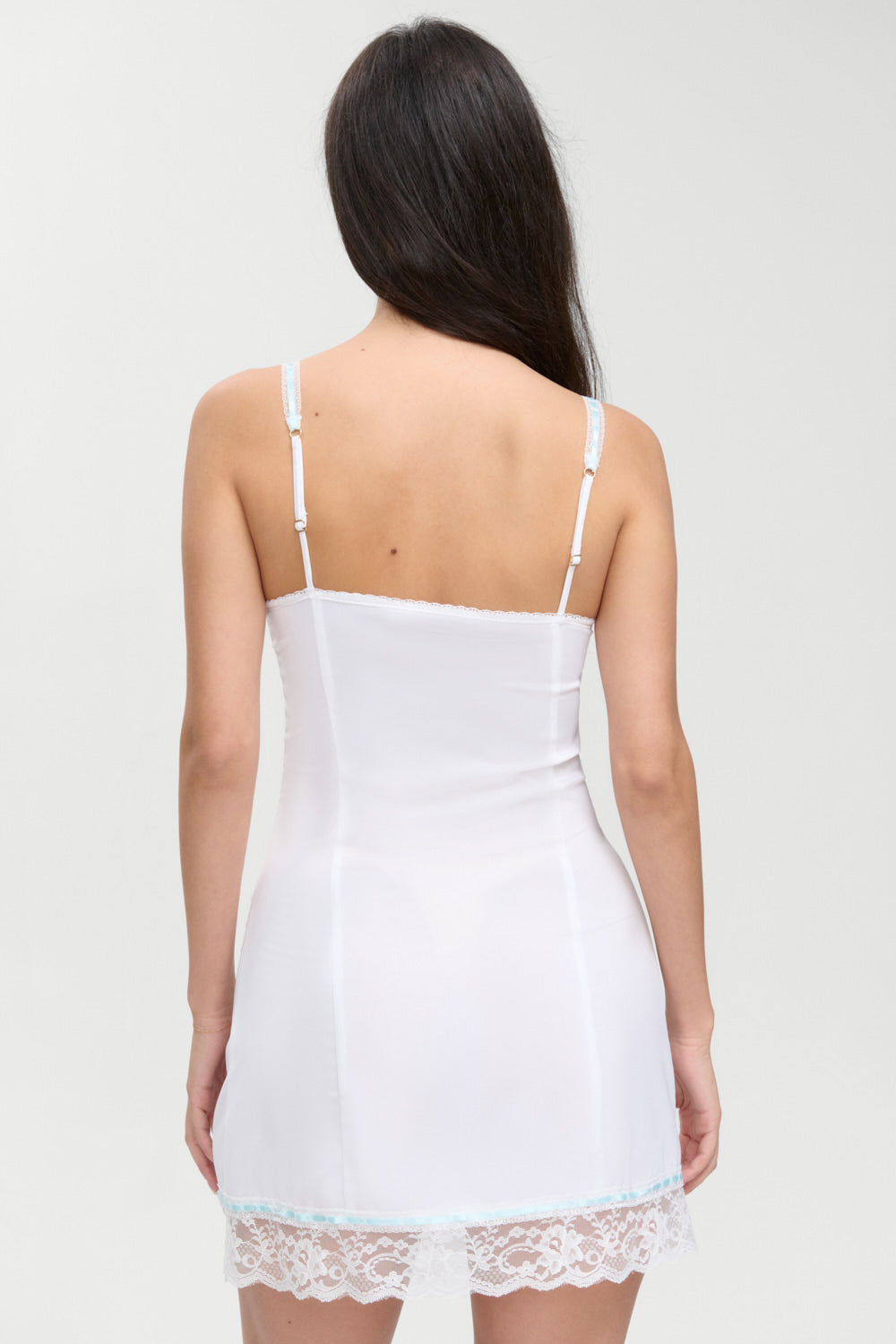 Frankies Bikinis new|clothing Summer Sonnet Satin Mini Dress - Optic White