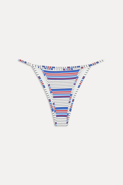 Frankies Bikinis new|swimwear Luna Striped Bikini Bottom - St. Tropez Stripe