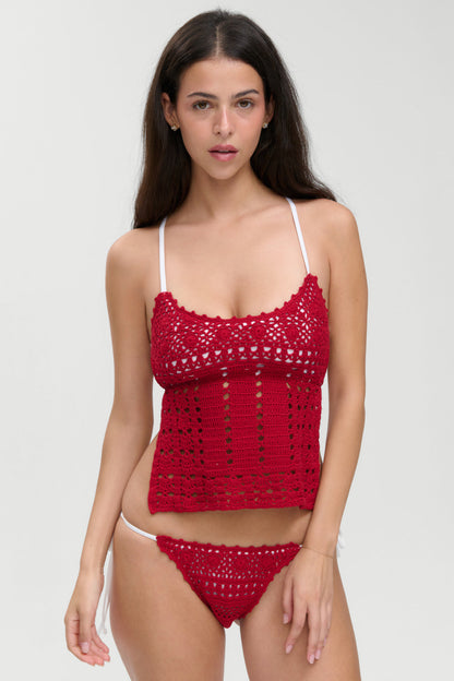 Frankies Bikinis new|swimwear Nari Crochet Tankini - Havana Crochet