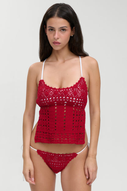Frankies Bikinis new|swimwear Mackenzie Cheeky Crochet Bikini Bottom - Havana Crochet
