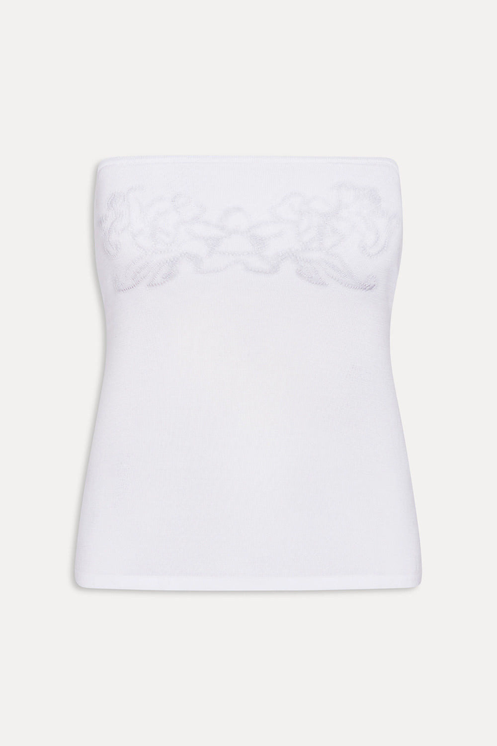 Frankies Bikinis new|clothing Margot Knit Tube Top - White Hibiscus