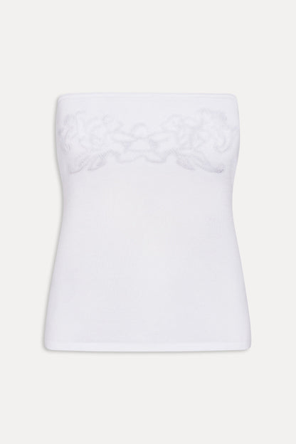 Frankies Bikinis new|clothing Margot Knit Tube Top - White Hibiscus