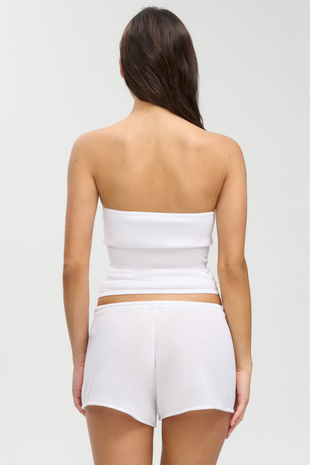 Frankies Bikinis new|clothing Margot Knit Tube Top - White Hibiscus