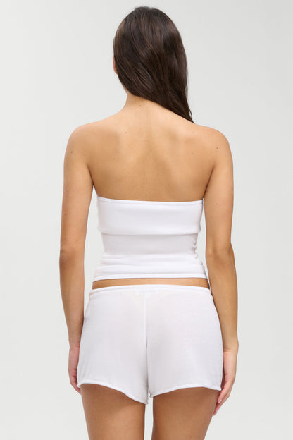 Frankies Bikinis new|clothing Margot Knit Tube Top - White Hibiscus