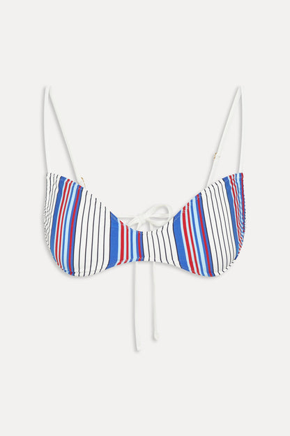 Frankies Bikinis new|swimwear Magnolia Striped Bikini Top - St. Tropez Stripe