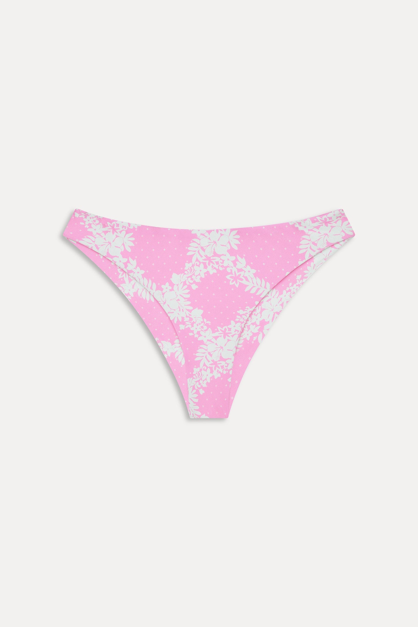 Frankies Bikinis new|swimwear Marina Satin Cheeky Bikini Bottom - Tropical Pink Polka Dot