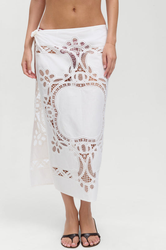 Frankies Bikinis new|clothing Monaco Cotton Sarong - Optic White