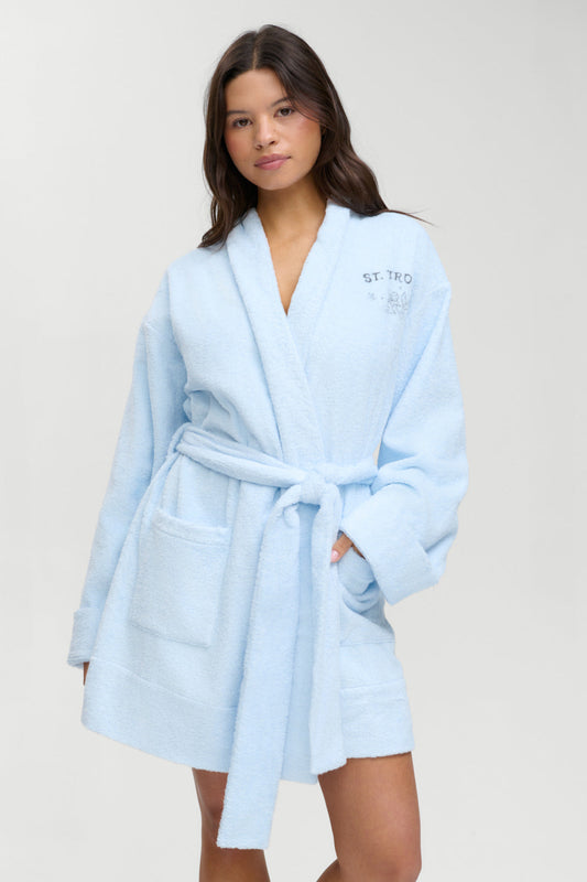 Frankies Bikinis new|clothing Poolside Terry Robe - French Riviera