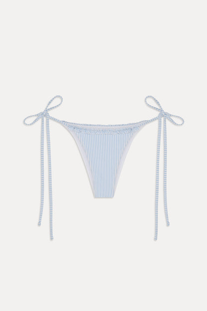 Frankies Bikinis new|swimwear|collections Mackenzie Ruffle String Bikini Bottom - Saltwater Stripe