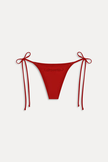 Frankies Bikinis new|swimwear|collections x JENNIE Mackenzie Beaded Bikini Bottom - Classic Red