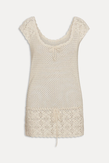 Frankies Bikinis new|clothing|collections Moss Crochet Mini Dress - Sand Dollar