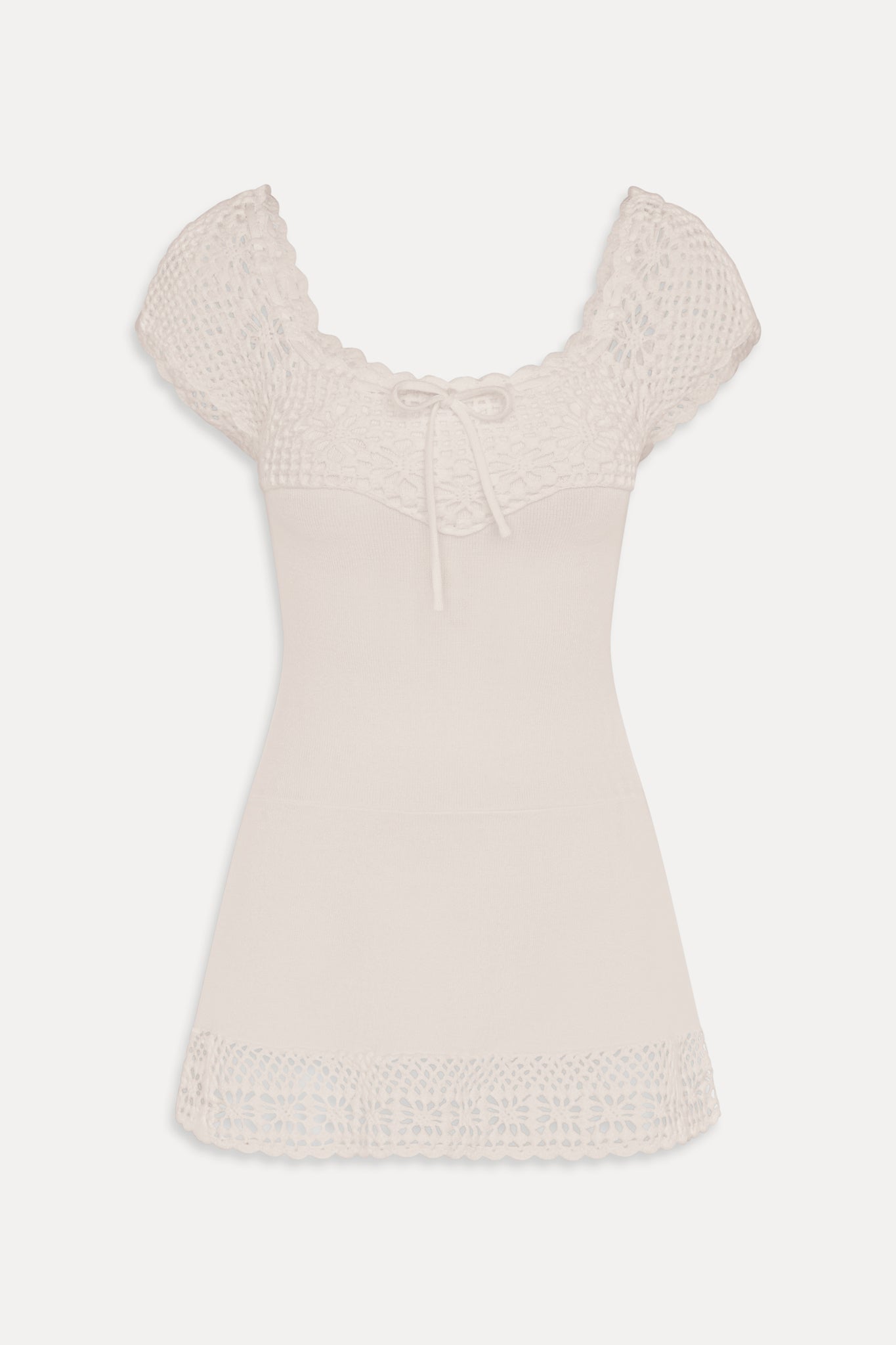 Frankies Bikinis new|clothing|collections Lover Crochet Knit Mini Dress - White