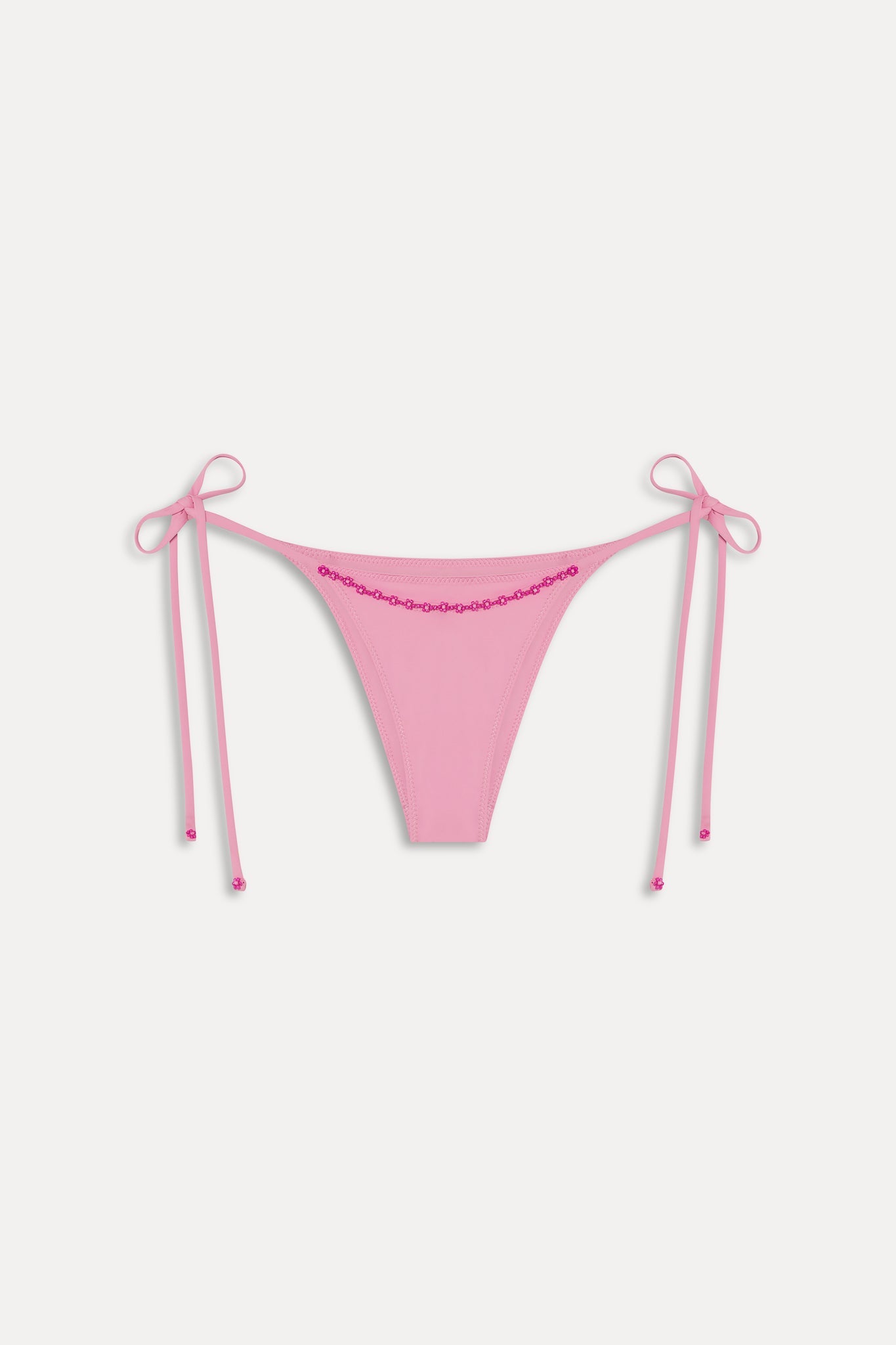 Frankies Bikinis new|swimwear|collections Mackenzie Cheeky Beaded Bikini Bottom - Pastel Pink