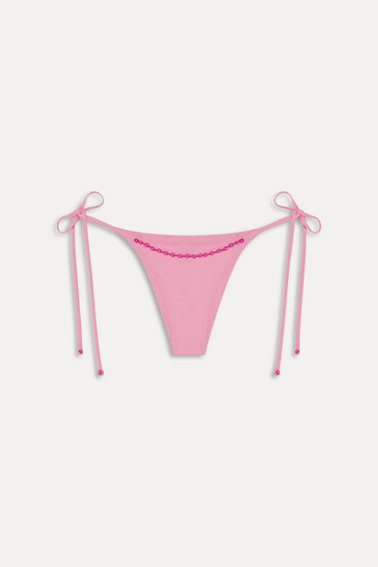 Frankies Bikinis new|swimwear|collections Mackenzie Cheeky Beaded Bikini Bottom - Pastel Pink