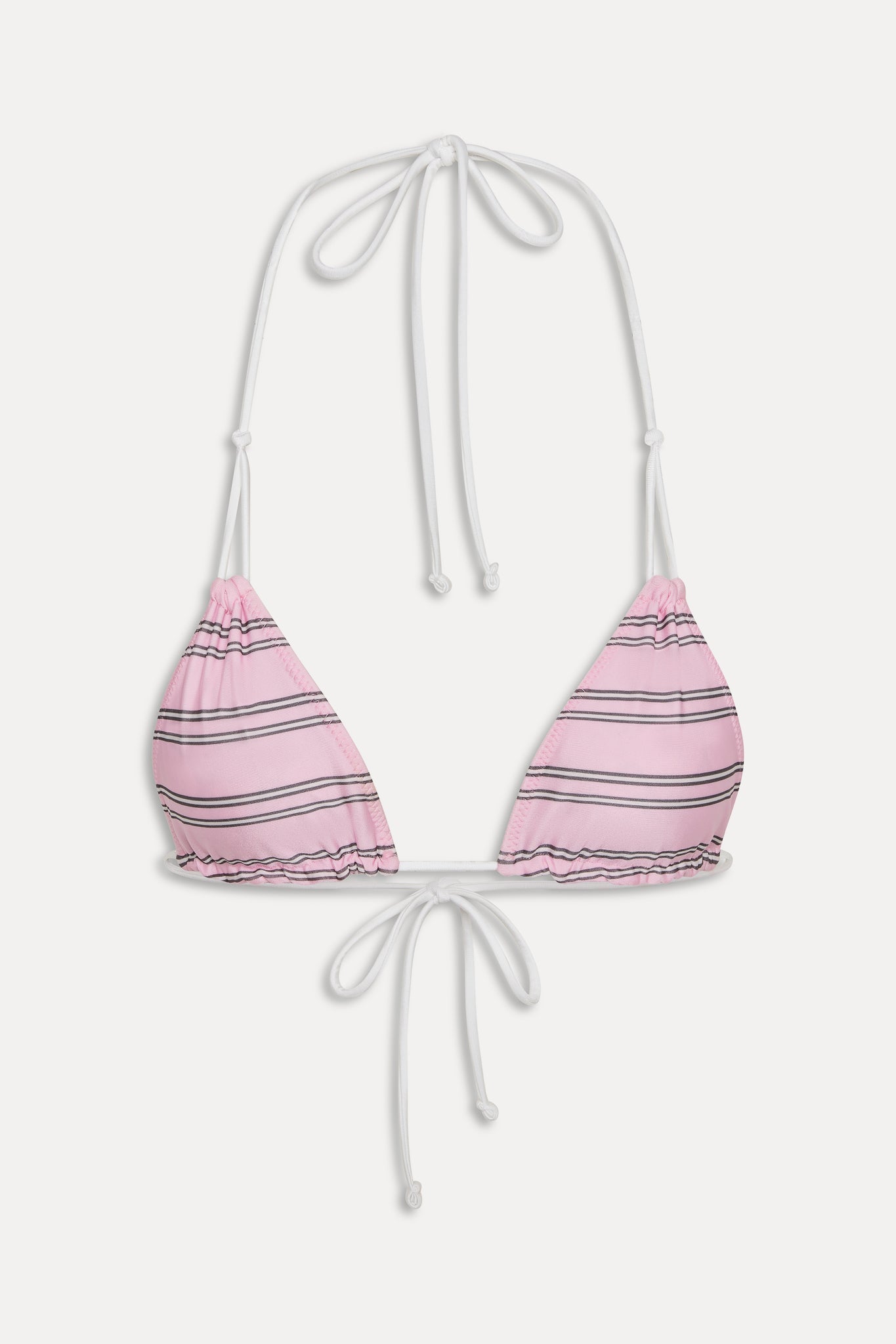 Frankies Bikinis new|swimwear|collections Ari Reversible Satin Bikini Top - Pink Stripe