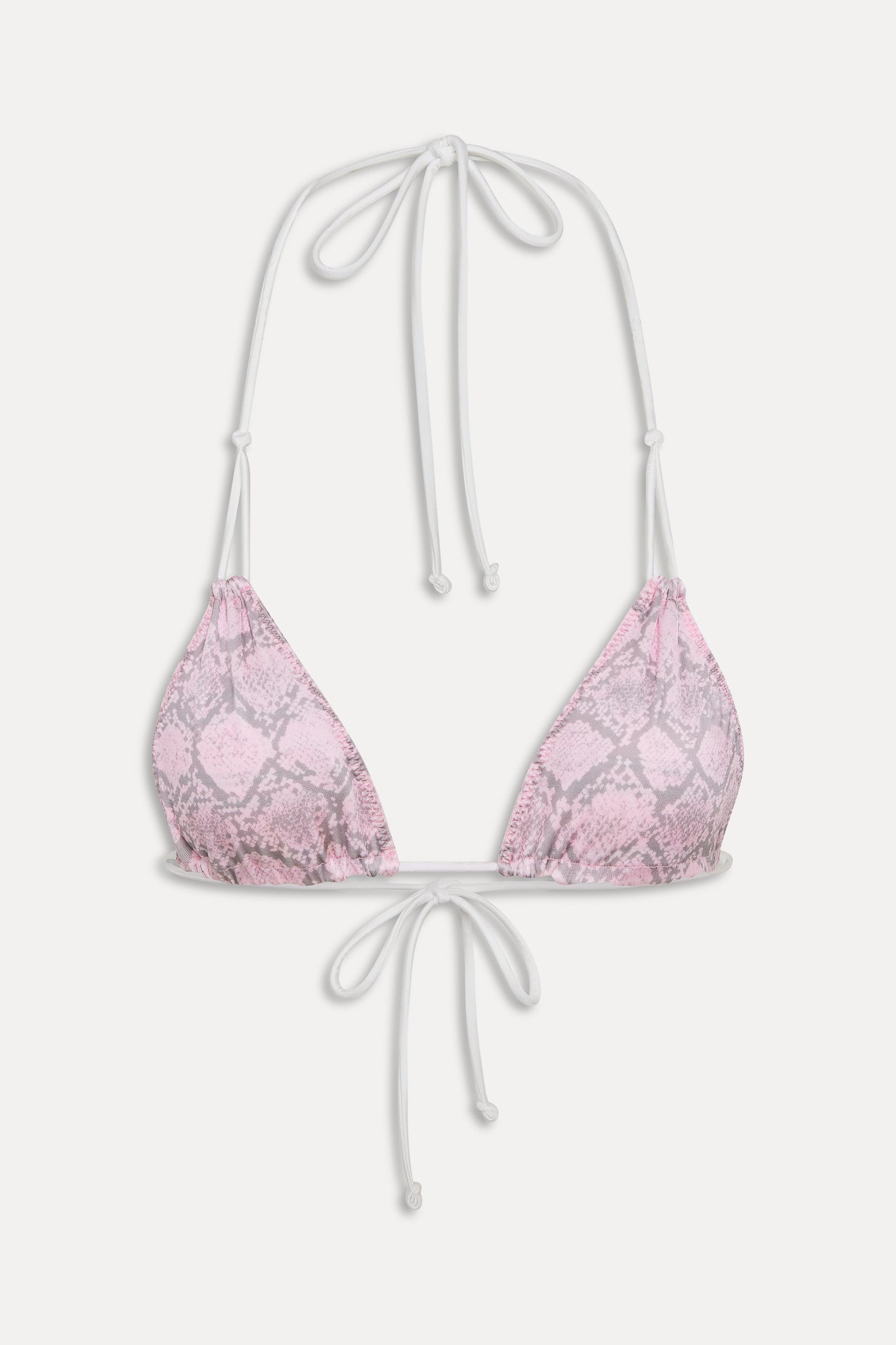 Frankies Bikinis new|swimwear|collections Ari Reversible Satin Bikini Top - Pink Stripe