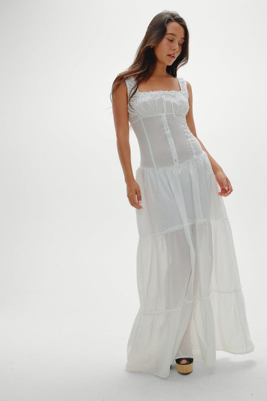 Frankies Bikinis new|clothing Christabelle Ruffle Maxi Dress - Sunrose