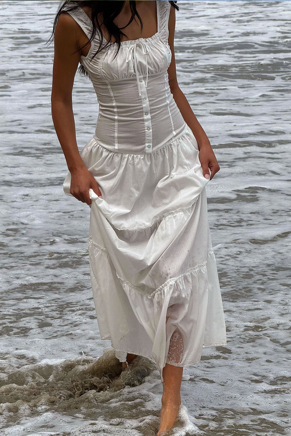 Frankies Bikinis new|clothing Christabelle Ruffle Maxi Dress - Sunrose