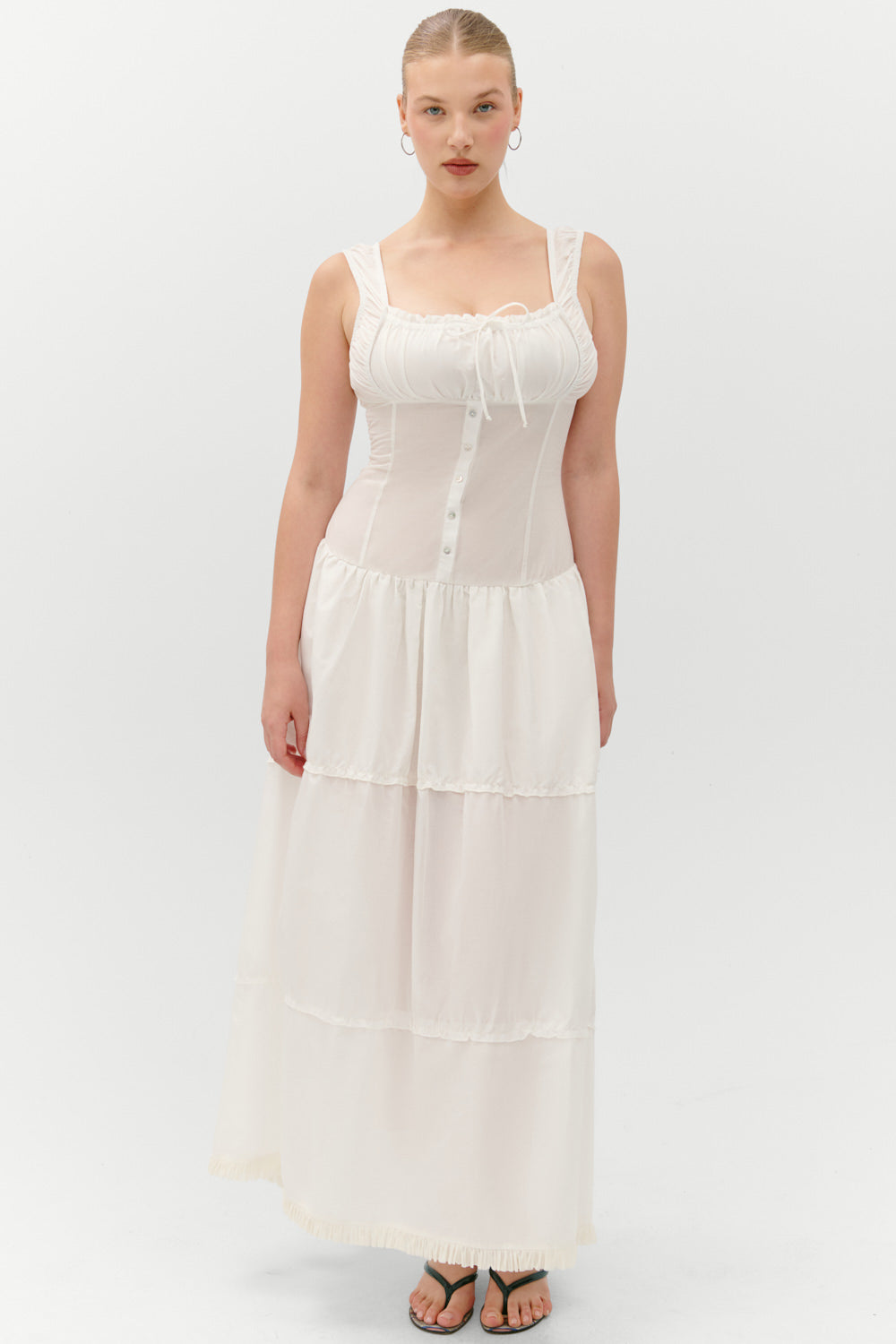 Frankies Bikinis new|clothing Christabelle Ruffle Maxi Dress - Sunrose