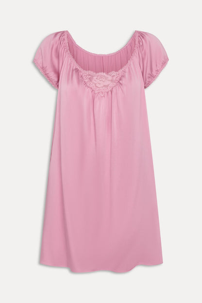 Frankies Bikinis new|clothing|collections Bo Silk Babydoll Dress - Sunset Pink