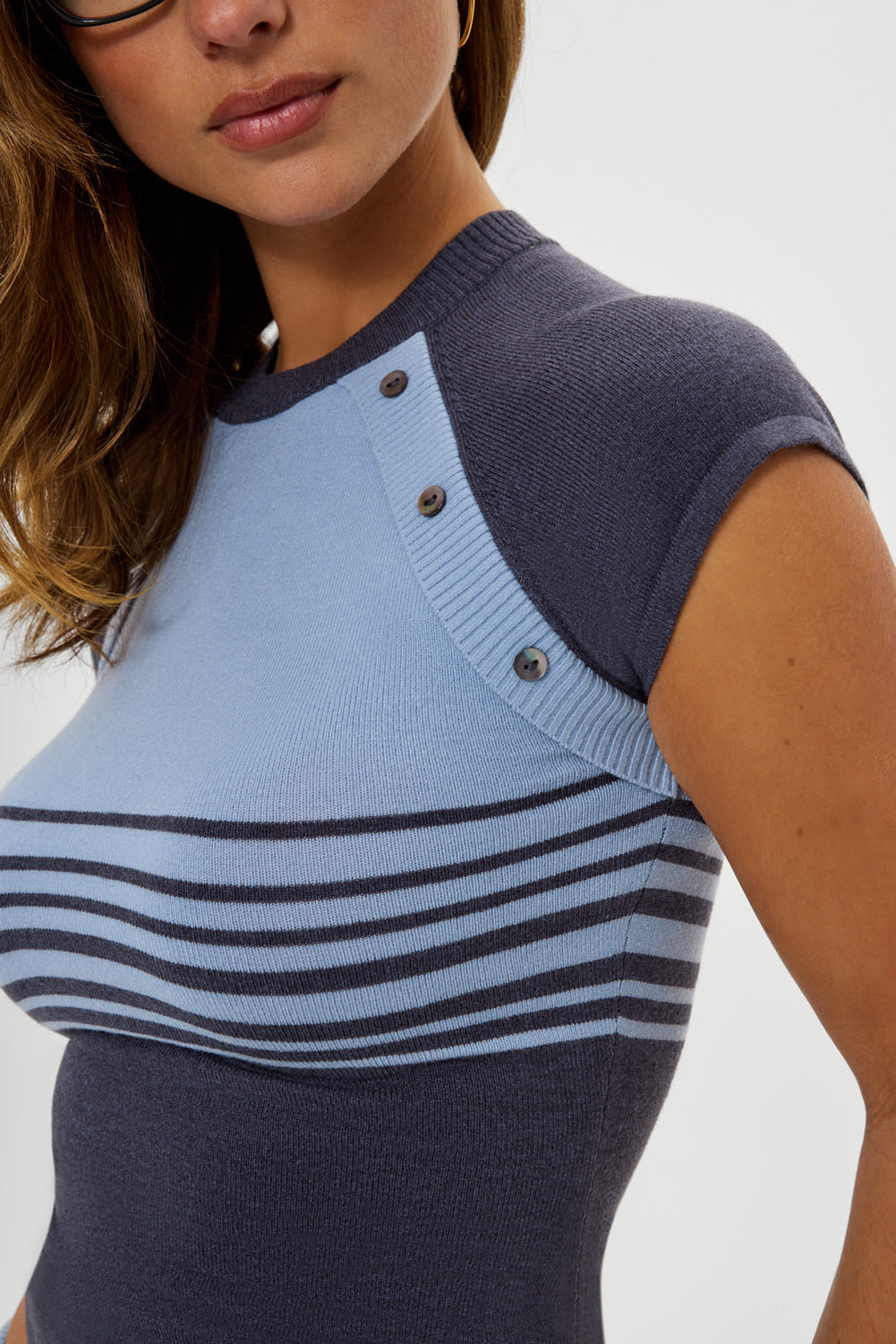Frankies Bikinis new|clothing|collections Shore Knit Shirt - Stone Stripe