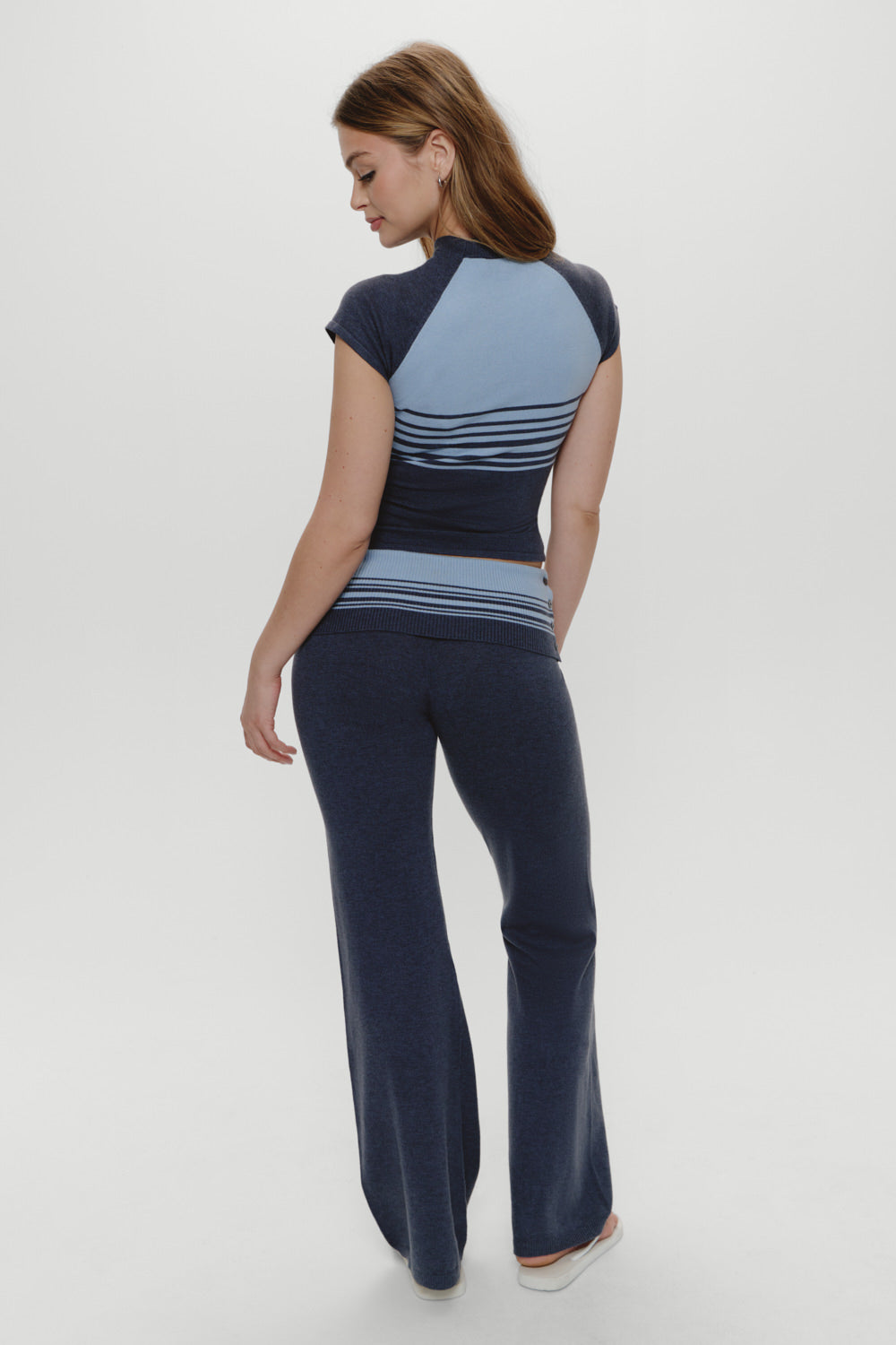 Frankies Bikinis new|clothing|collections Shore Low Rise Knit Pants - Stone Stripe