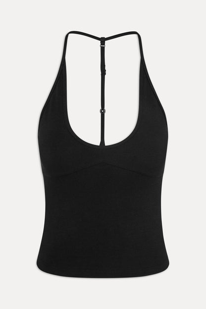 Frankies Bikinis new|clothing|collections x JENNIE Chantal Cotton Halter Top - Black