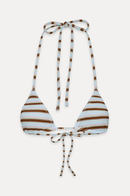 Frankies Bikinis new|collections|swimwear Nick Triangle Striped Bikini Top - Verona Stripe
