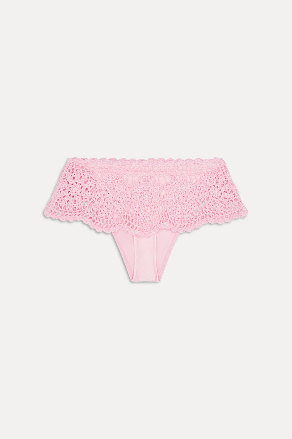 Frankies Bikinis new|swimwear|collections Shelly Crochet Shine Swim Skirt - Blush