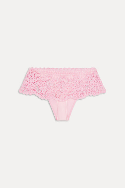 Frankies Bikinis new|swimwear|collections Shelly Crochet Shine Swim Skirt - Blush