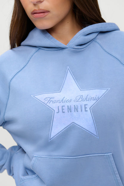 Frankies Bikinis new|clothing|collections x JENNIE Jane Cropped Terry Hoodie - Jennie Blue