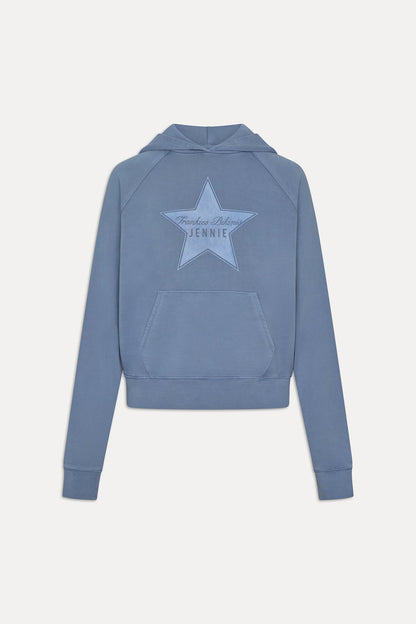 Frankies Bikinis new|clothing|collections x JENNIE Jane Cropped Terry Hoodie - Jennie Blue