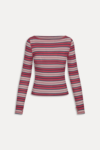 Frankies Bikinis new|clothing|collections x JENNIE Sophie Long Sleeve Top - Sunset Stripe
