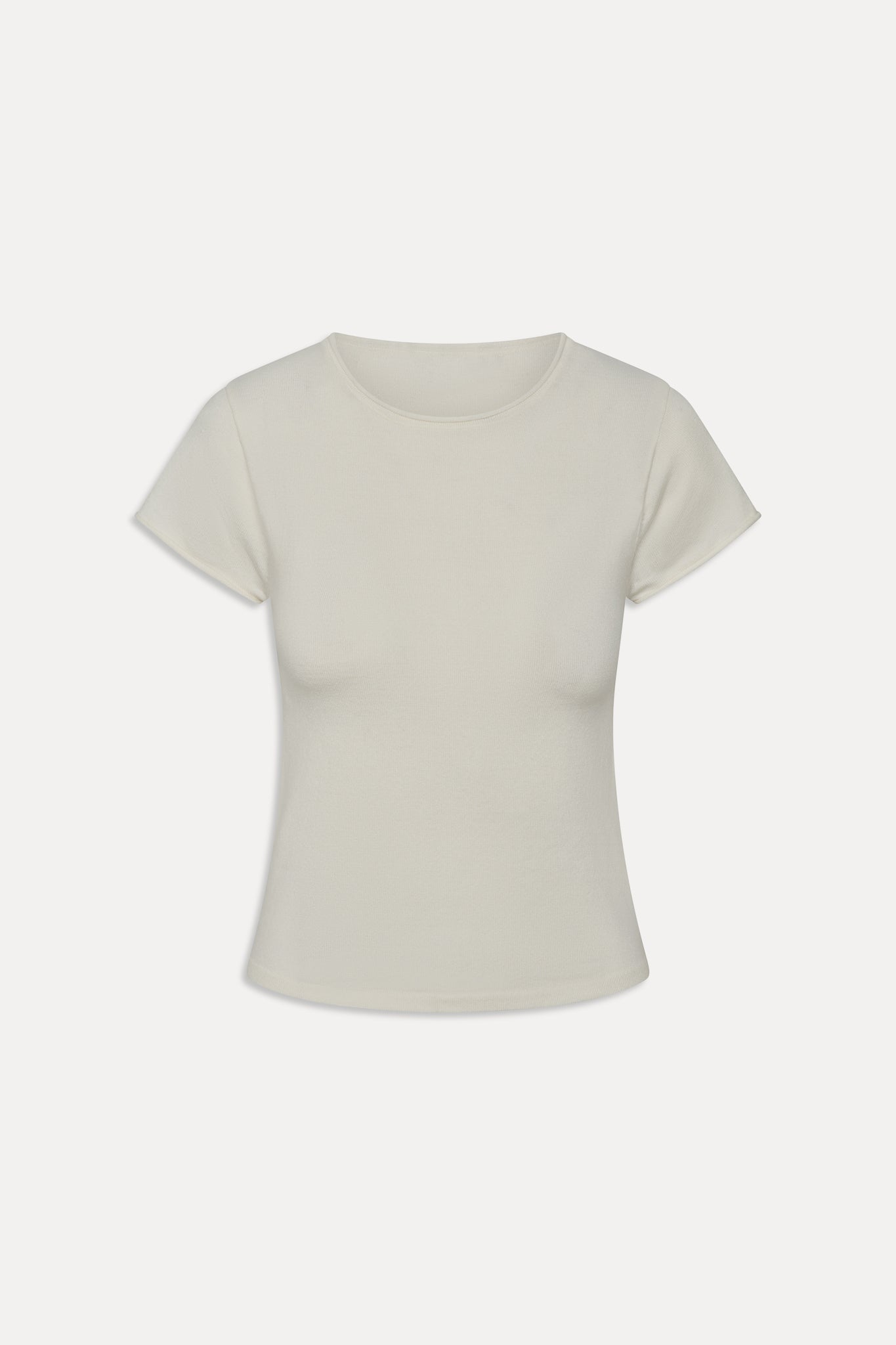 Frankies Bikinis new|clothing Baylee Knit Tee - Soft Vanilla