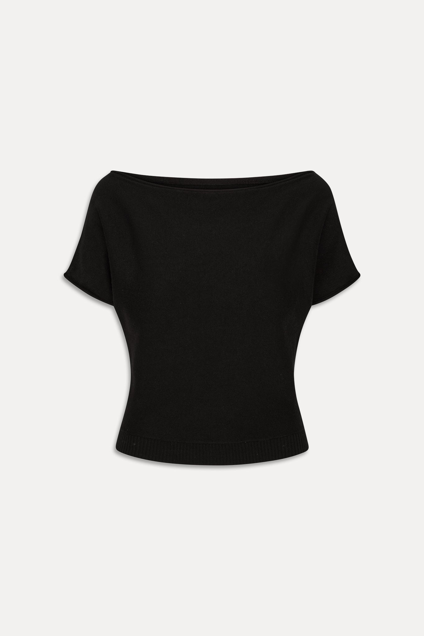 Frankies Bikinis new|clothing|collections Montecito Boat Neck Knit Shirt - Black