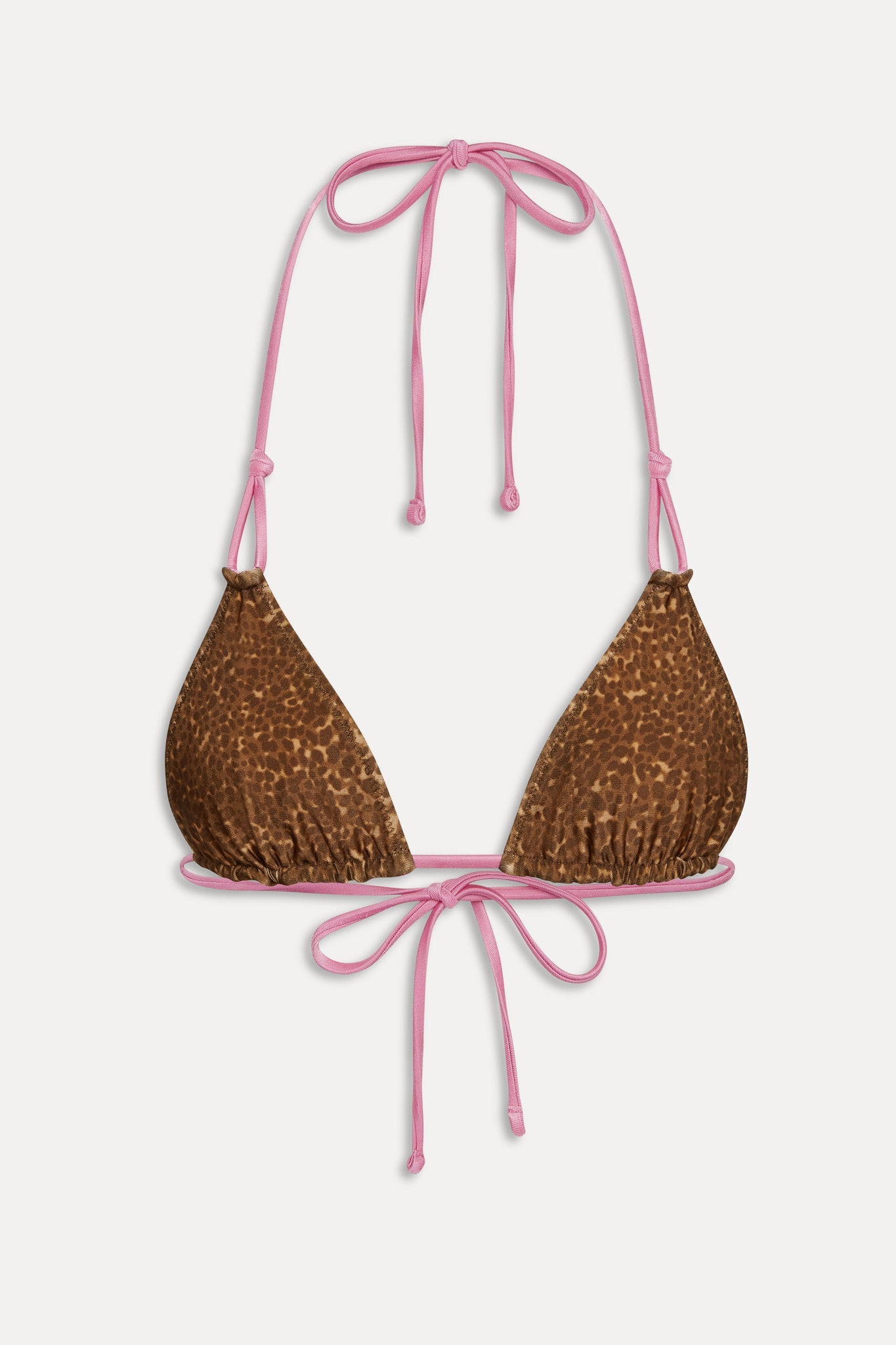 Frankies Bikinis new|swimwear|collections Ari Reversible Satin Bikini Top - Vintage Cheetah