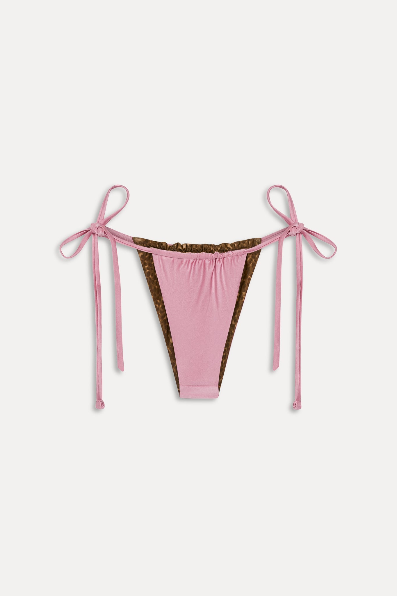 Frankies Bikinis new|swimwear|collections Tia Reversible Satin Bikini Bottom - Vintage Cheetah