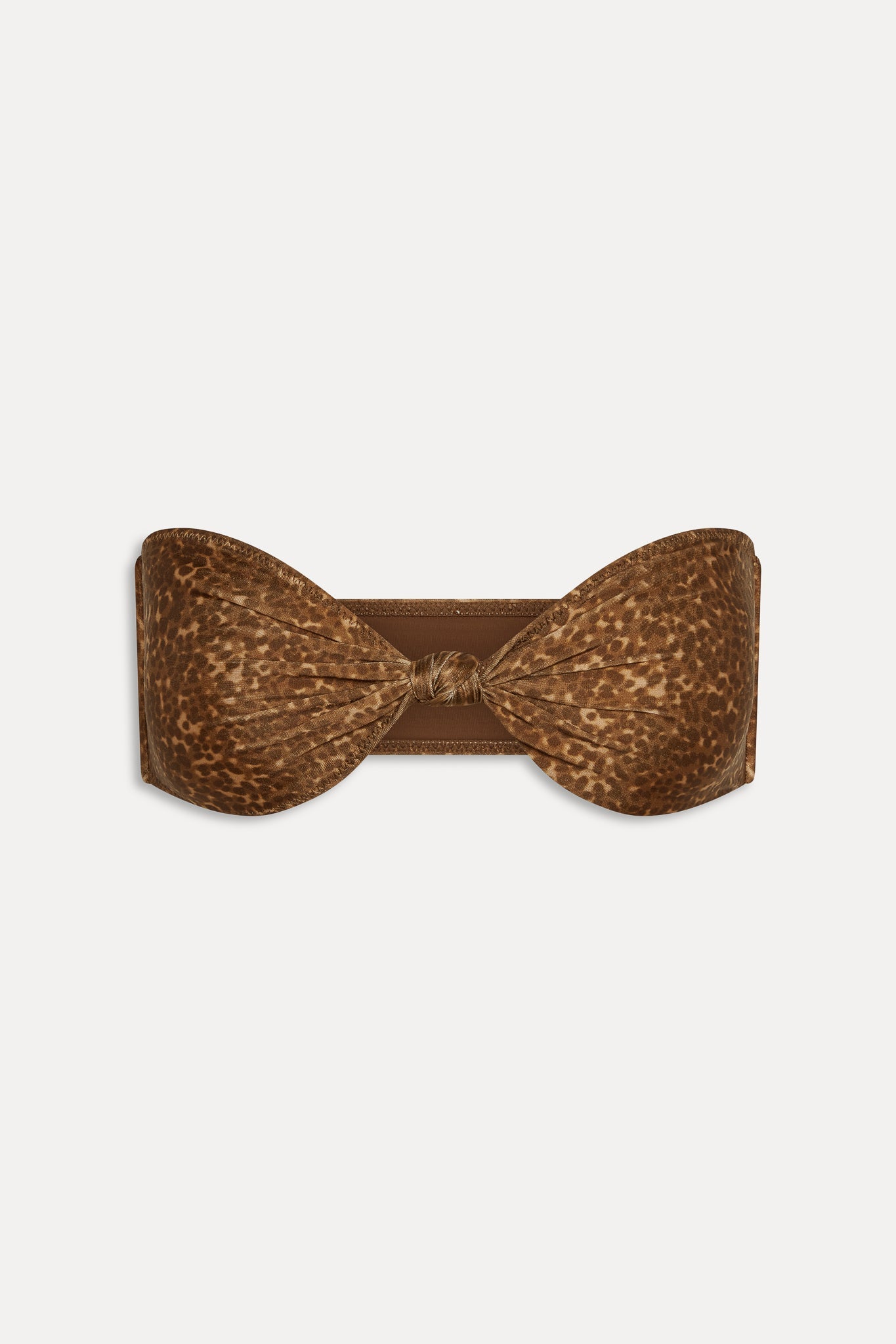 Frankies Bikinis new|swimwear|collections Gigi Satin Bandeau Bikini Top - Vintage Cheetah