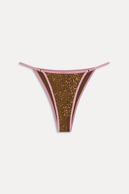 Frankies Bikinis new|swimwear|collections Luna Satin Bikini Bottom - Vintage Cheetah