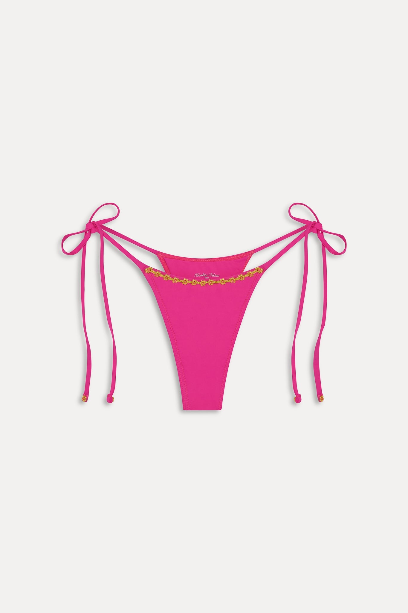 Frankies Bikinis new|swimwear|collections Divine Skimpy Beaded Bikini Bottom - Sea Star Pink