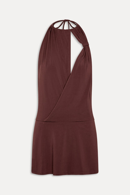 Frankies Bikinis new|clothing|collections Cindy Wrap Mini Dress - Driftwood