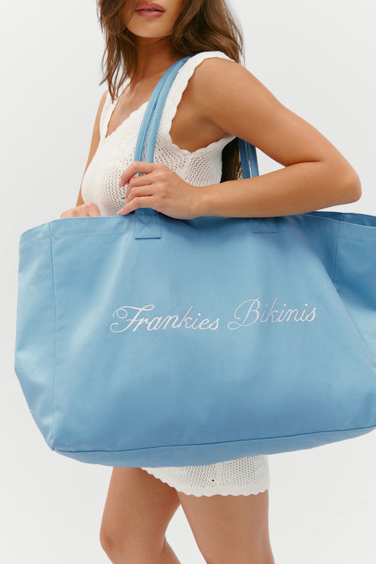 Frankies Bikinis new|clothing|collections Oversized Canvas Tote Bag - Seaside