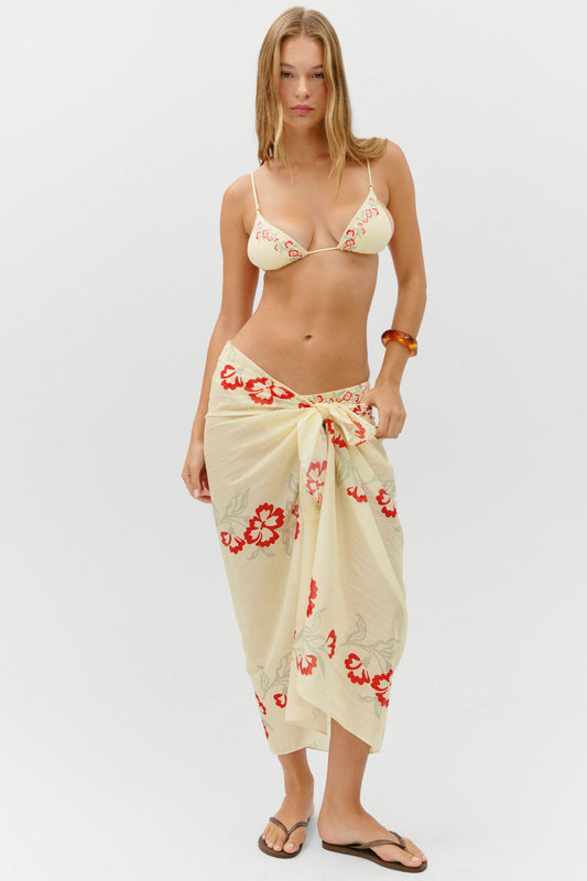 Frankies Bikinis new|clothing|collections Alessia Cotton Sarong - Hibiscus Beach