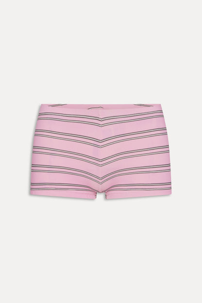 Frankies Bikinis new|clothing|collections Paulina Cotton Booty Shorts - Pink Stripe