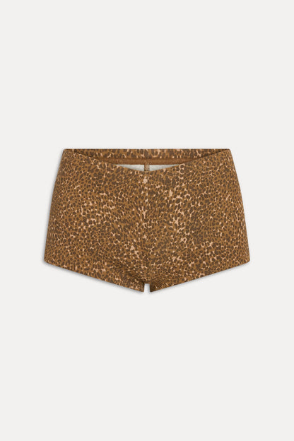 Frankies Bikinis new|clothing|collections Paulina Cotton Booty Shorts - Vintage Cheetah