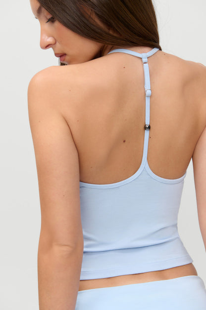 Frankies Bikinis new|clothing|collections x JENNIE Chantal Cotton Halter Top - Powder Blue