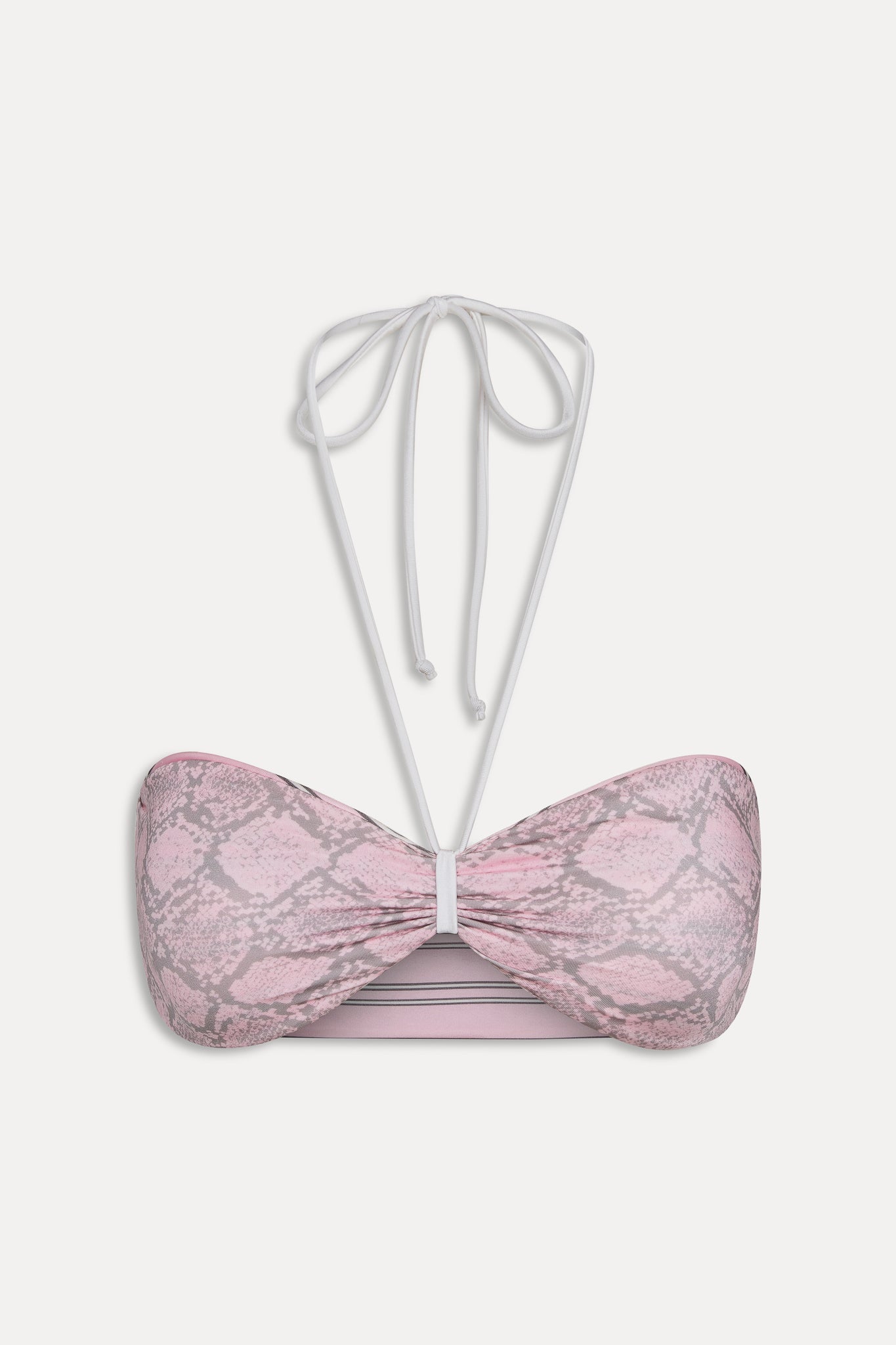 Frankies Bikinis new|swimwear|collections Rumi Reversible Satin Bikini Top - Pink Stripe
