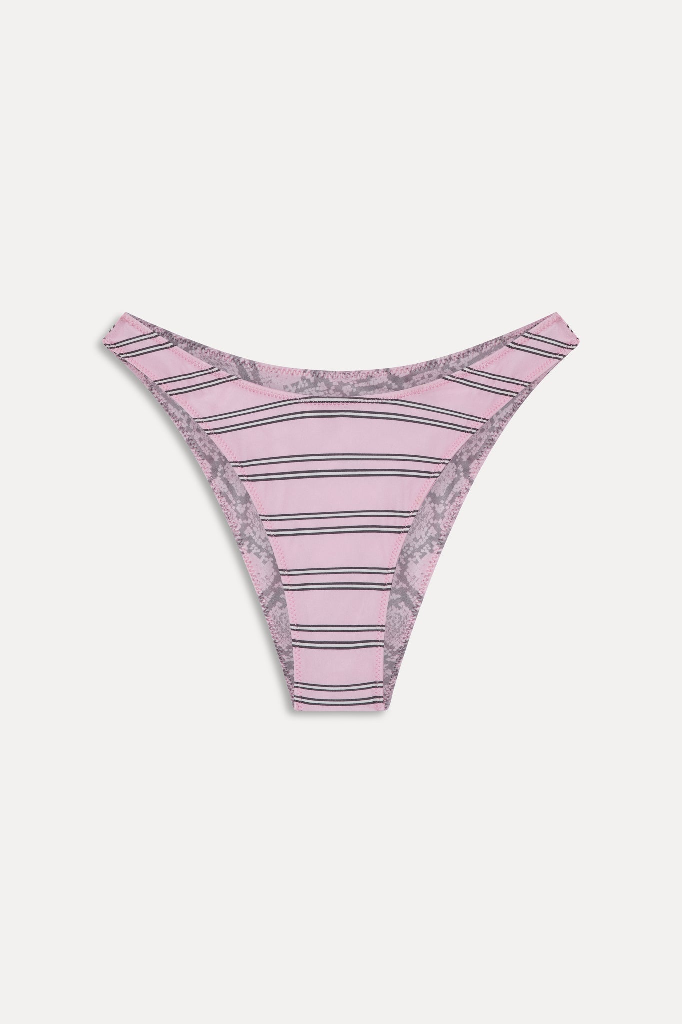 Frankies Bikinis new|swimwear|collections Dove Reversible Satin Bikini Bottom - Pink Stripe
