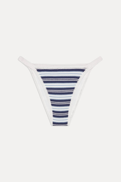 Frankies Bikinis new|collections|swimwear x JENNIE Tide Knit Bikini Bottom - Arctic Stripe