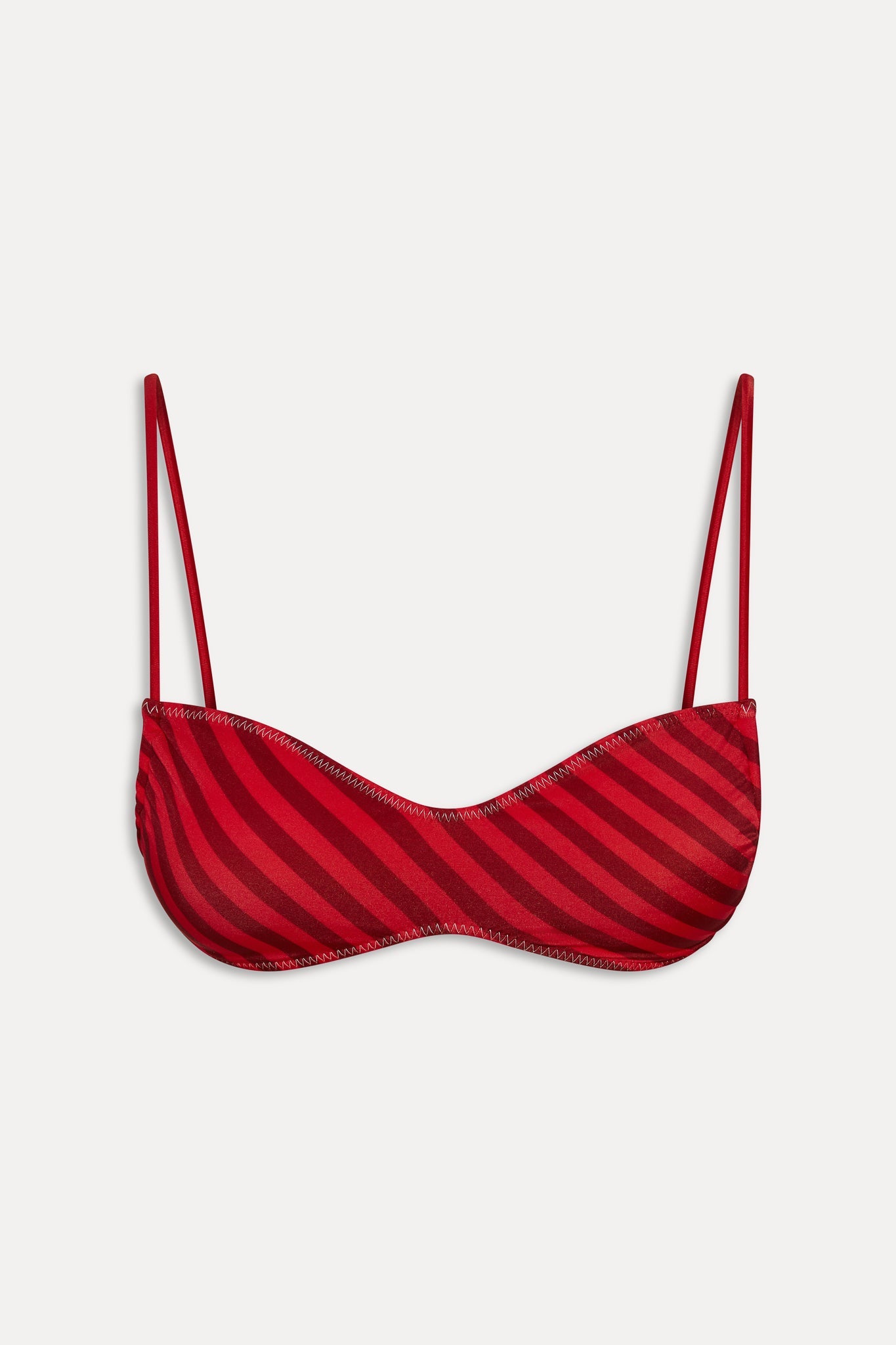 Frankies Bikinis new|swimwear|collections x JENNIE Magnolia Satin Bikini Top - Spring Stripe
